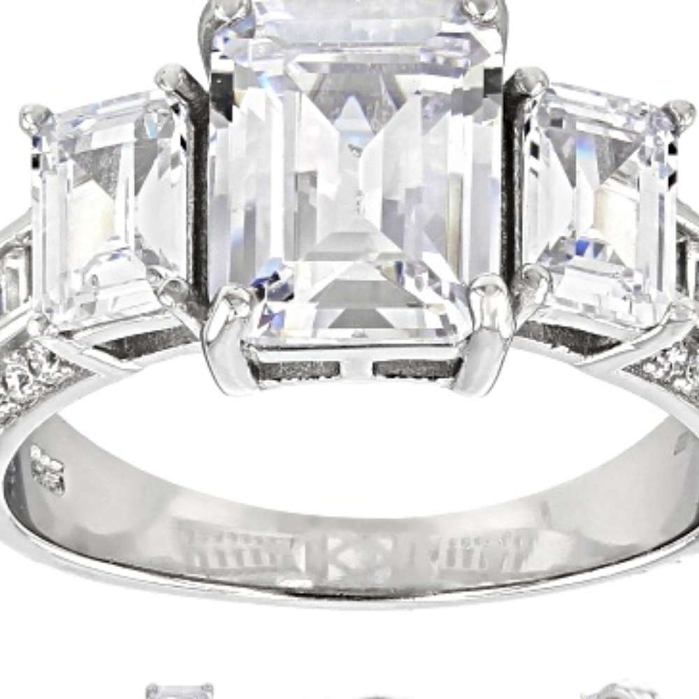 White  rhodium over .925 sterling women's ring sz 5